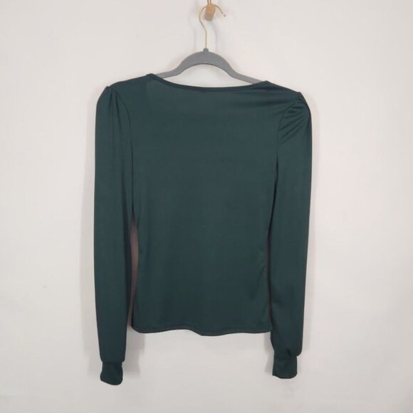 Ribbed Long Sleeve Shirt in Dark Green - Size Small - Picture 3 of 5